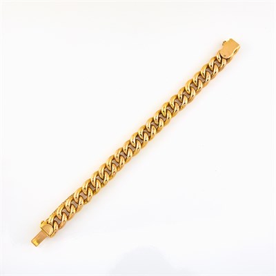 Lot 1026 - Gold Curb Link Bracelet