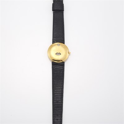 Lot 1095 - Gold 'Jumping Hour' Wristwatch, Chaumet, Paris