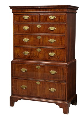 Lot 1088 - George II Inlaid Walnut and Pine...
