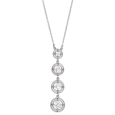 Lot 793 - Platinum and Diamond Lavaliere