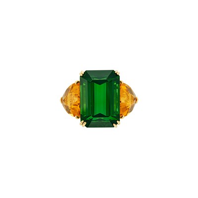 Lot 46 - Gold, Tourmaline and Citrine Ring