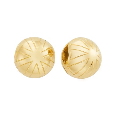 Lot 1 - Pair of Gold Ball Earclips, Bulgari