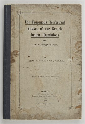 Lot 322 - WALL, F. The Poisonous Terrestrial Snakes of...
