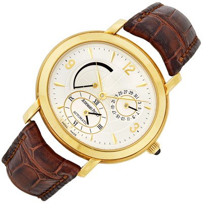 Lot 455 - Gentleman's Gold 'Millenary' Dual-Time with Power Reserve Wristwatch, Audemars Piaget