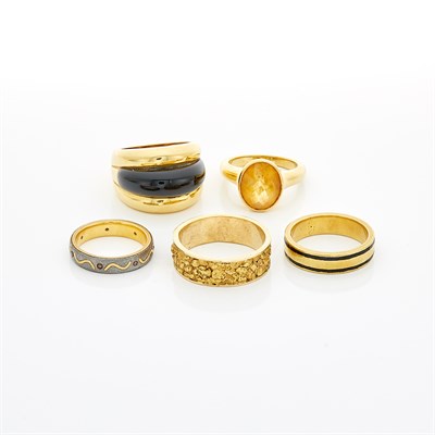 Lot 1414 - Group of Gold Rings
