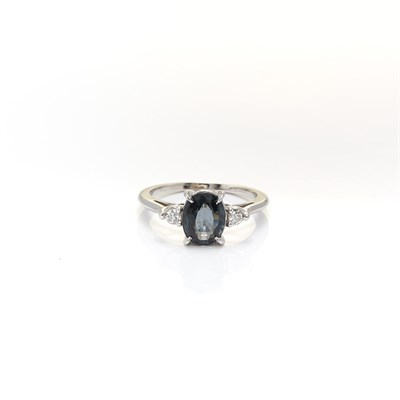 Lot 1204 - White Gold, Gray Spinel and Diamond Ring, Thomas Cooper