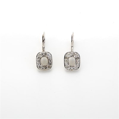 Lot 1103 - Pair of White Gold and Diamond Hoop Earrings