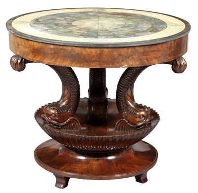 Lot 167 - Continental Neoclassical Mahogany Center Table...