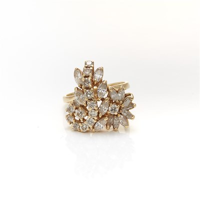 Lot 1134 - Gold and Diamond Cluster Ring