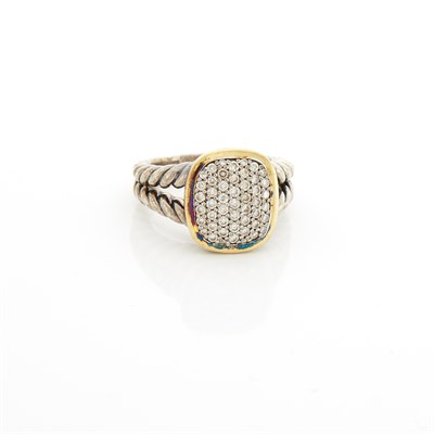 Lot 1399 - Silver, Gold and Diamond Ring, David Yurman