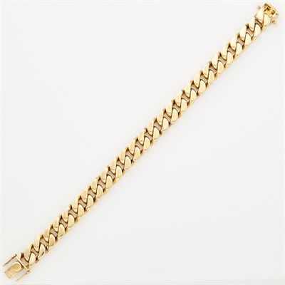 Lot 1146 - Gold Curb Link Bracelet