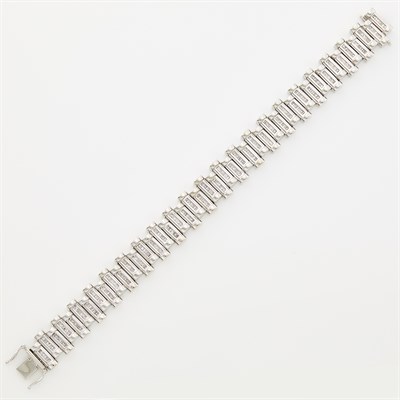 Lot 1154 - White Gold and Diamond Bracelet
