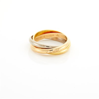 Lot 1246 - Tricolor Gold 'Trinity' Ring, Cartier