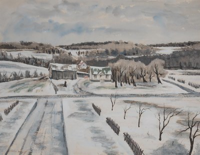Lot 97 - John Whorf American, 1903-1959 Farm in Winter...