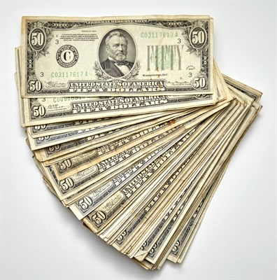 Lot 18 - United States 1934 $50 Federal Reserve Notes...
