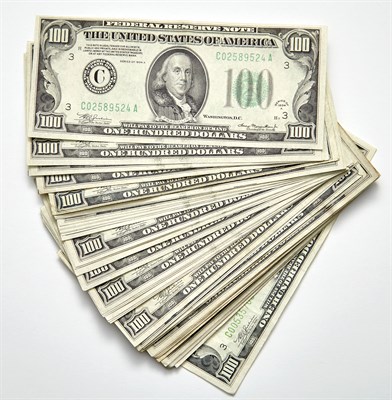 Lot 20 - United States 1934 $100 Federal Reserve Notes...
