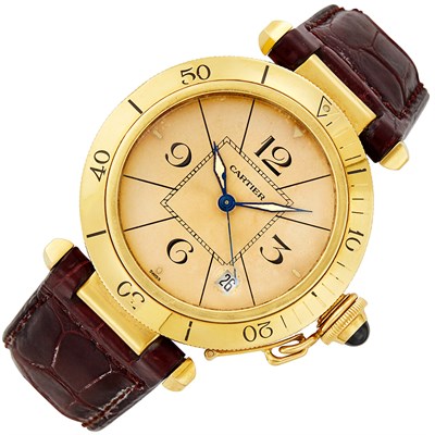 Lot 467 - Gentleman's Gold 'Pasha' Wristwatch, Cartier