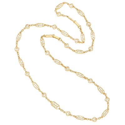 Lot 446 - Long Gold Chain Necklace/Bracelet Combination, Salvador Dali