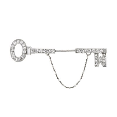 Lot 178 - Platinum and Diamond Key Jabot
