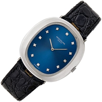 Lot 482 - Gentleman's White Gold and Diamond 'Ellipse' Wristwatch, Patek Philippe, Ref. 3589