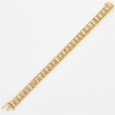 Lot 1291 - Gold and Diamond Bracelet