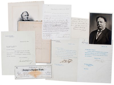 Lot 39 - [PRESIDENTS] Group of eight signed items, 1858-...