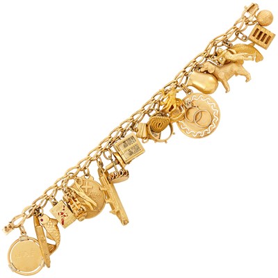 Lot 201 - Gold Charm Bracelet