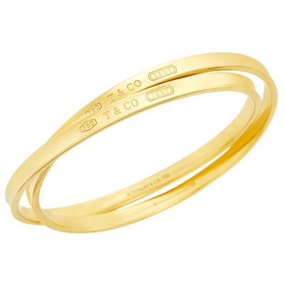 Lot 440 - Gold Interlocking '1837 Collection' Bangle Bracelet, Tiffany & Co.