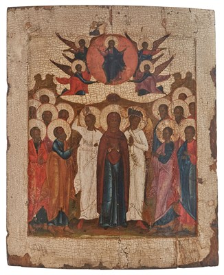 Lot 25 - Russian Icon of the Ascension Early 18th...