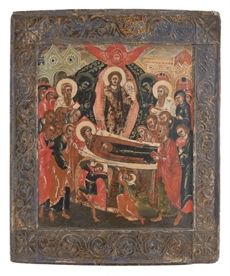 Lot 27 - Russian Icon of the Dormition of the Theotokos...