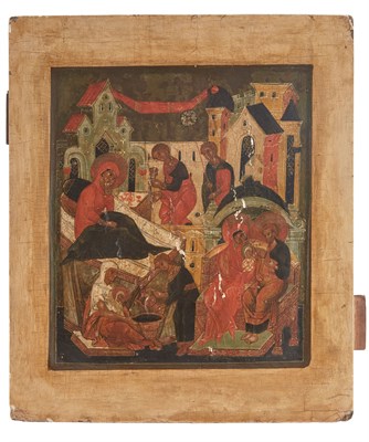 Lot 26 - Russian Icon of the Nativity of the Theotokos...