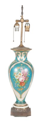 Lot 366 - French Style Gilt and Hand-Painted Turquoise...