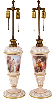 Lot 365 - Pair of English Gilt and Hand-Painted Molded...