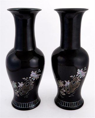 Lot 116 - Pair of Chinese Mother-of-Pearl Inlaid Black...