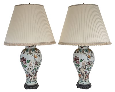 Lot 1066 - Pair of Chinese Enamel-Decorated Porcelain...