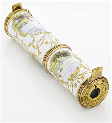 Lot 1099 - Rare George III Bilston Enamel and Gilt-Metal...