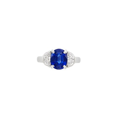 Lot 76 - Platinum, Sapphire and Diamond Ring