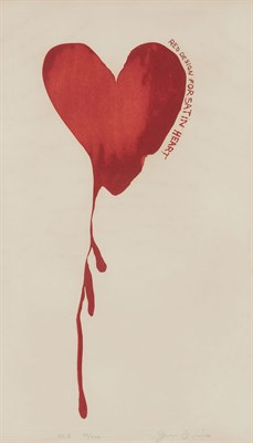Lot 51 - Jim Dine (b. 1935) RED DESIGN FOR SATIN HEART...