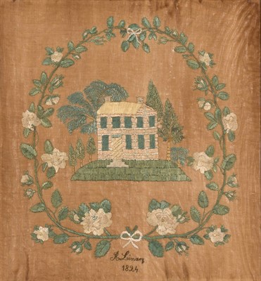 Lot 242 - Wool and Silk on Linen Needlework Picture...