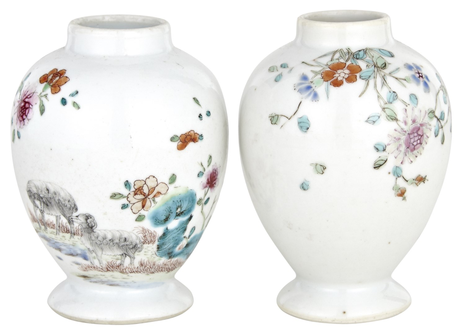 Lot 57 - Pair of Chinese Famille Rose Glazed Porcelain...