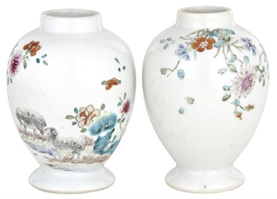 Lot 1123 - Pair of Chinese Famille Rose Glazed Porcelain...