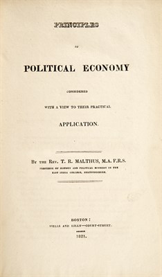 Lot 84 - [ECONOMICS] MALTHUS, THOMAS ROBERT. Principles...