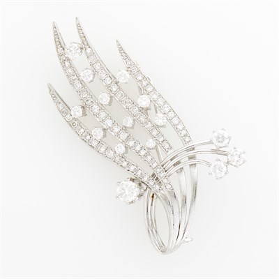 Lot 76 - White Gold and Diamond Spray Brooch