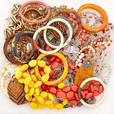 Lot 250 - Group of Costume Bead Necklaces, Jewelry and Fragments