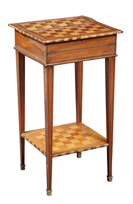 Lot 121 - Parquetry Chessboard/Writing Box on Stand...