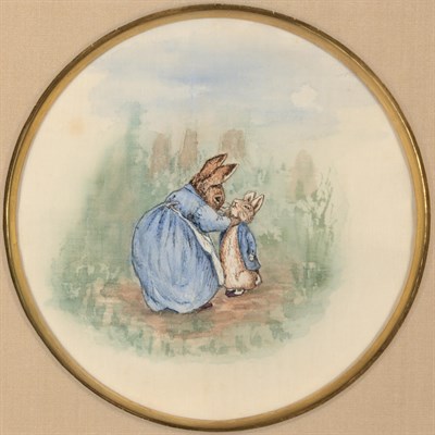 Lot 66 - POTTER, BEATRIX Mrs. Rabbit buttoning Peter's...