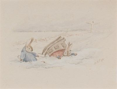 Lot 64 - POTTER, BEATRIX Peter Rabbit Sledging [Two...