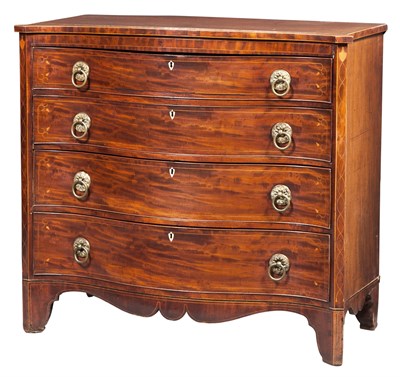 Lot 243 - Federal Inlaid Mahogany Serpentine Front Chest...