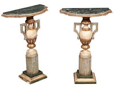 Lot 1150 - Pair of Neoclassical Style Polychrome-Painted...
