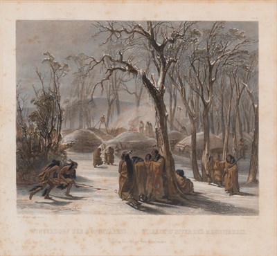 Lot 107 - After Karl Bodmer (1809-1893) WINTER VILLAGE...